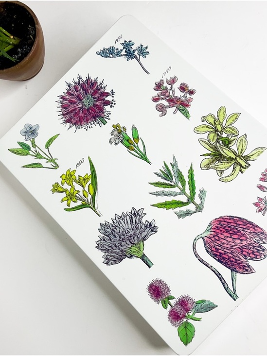 Crabtree & Evelyn Other - Crabtree & Evelyn Floral Botanical Decorative Tin  - Pink, Green, Yellow Accents